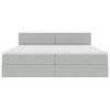 vidaXL Lit de Rangement avec matelas Gris clair 200 x 200 cm Velours