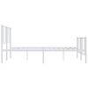 vidaXL Cadre de lit métal sans matelas et pied de lit blanc 183x213 cm