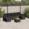 vidaXL Salon de jardin 8 pcs avec coussins noir r&eacute;sine tress&eacute;e