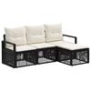 vidaXL Ensemble de canap&eacute; de jardin 4 pc Noir polyrotin