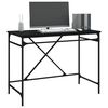 vidaXL Bureau noir 100x50x75 cm bois d'ing&eacute;nierie et fer