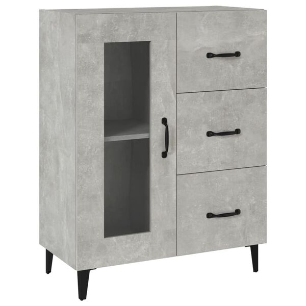 vidaXL Buffet gris béton 69,5x34x90 cm bois d'ingénierie