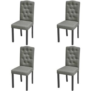 vidaXL Chaises &agrave; manger lot de 4 gris tissu