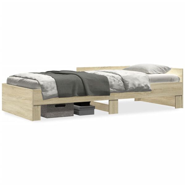 vidaXL Cadre de lit sans matelas ch&ecirc;ne sonoma 100x200 cm