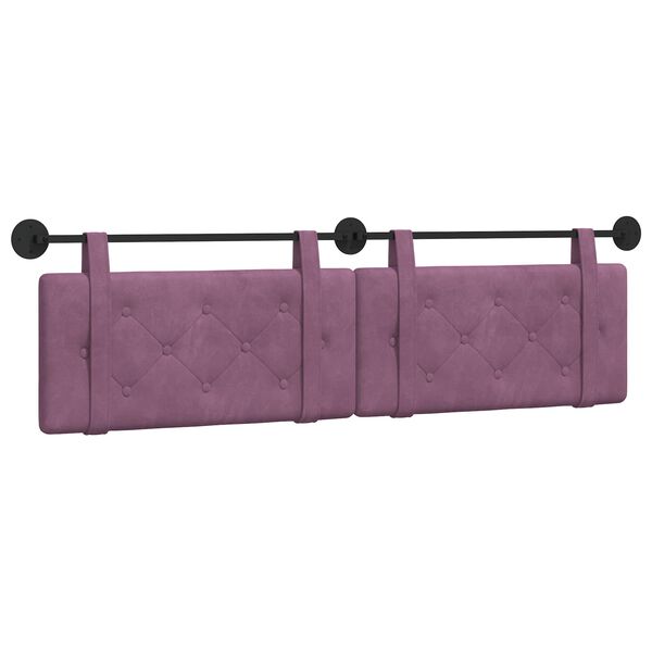 vidaXL T&ecirc;te de lit suspendue Pourpre 190 x 55 x 5 cm Velours