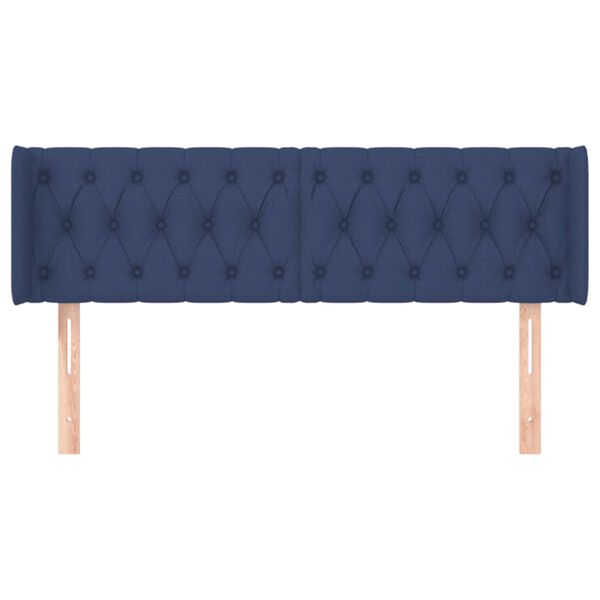 vidaXL T&ecirc;te de lit avec oreilles Bleu 147x16x78/88 cm Tissu
