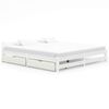 vidaXL Cadre de lit sans matelas blanc bois massif 200x200 cm