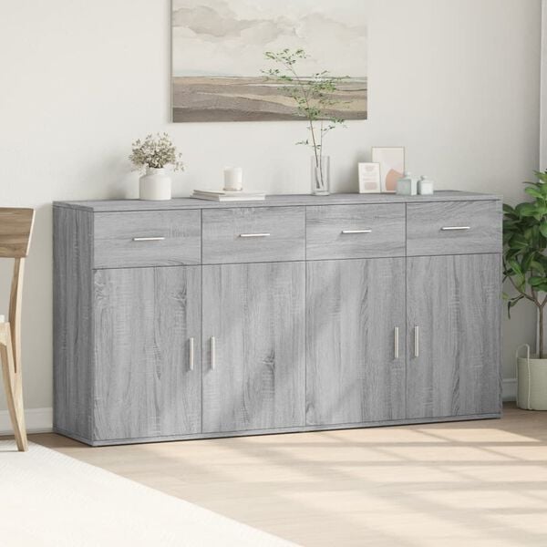 vidaXL Buffets 2 pcs sonoma gris 79x38x80 cm bois d'ing&eacute;nierie