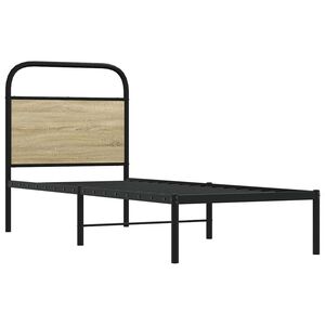 vidaXL T&ecirc;te de lit de remplacement ch&ecirc;ne sonoma 75 cm acier et bois d'ing&eacute;nierie