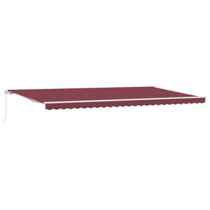 vidaXL Auvent manuel r&eacute;tractable bordeaux 600x300 cm