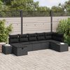 vidaXL Ensemble de canapé de jardin avec coussin 7 pcs Noir polyrotin
