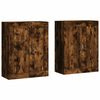 vidaXL Armoires murales 2 pcs ch&ecirc;ne fum&eacute; bois d'ing&eacute;nierie