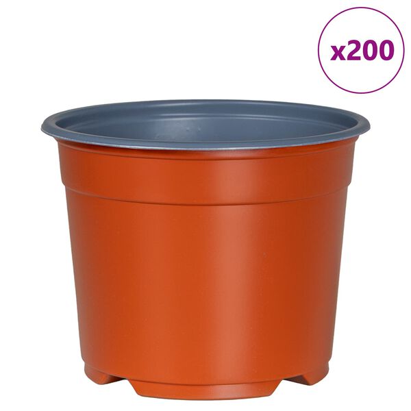 vidaXL Pot &agrave; fleurs 200 pcs C&eacute;ramique &Oslash; 15 x 12,5 cm Plastique