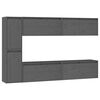 vidaXL Meubles TV 6 pcs Gris Bois massif de pin