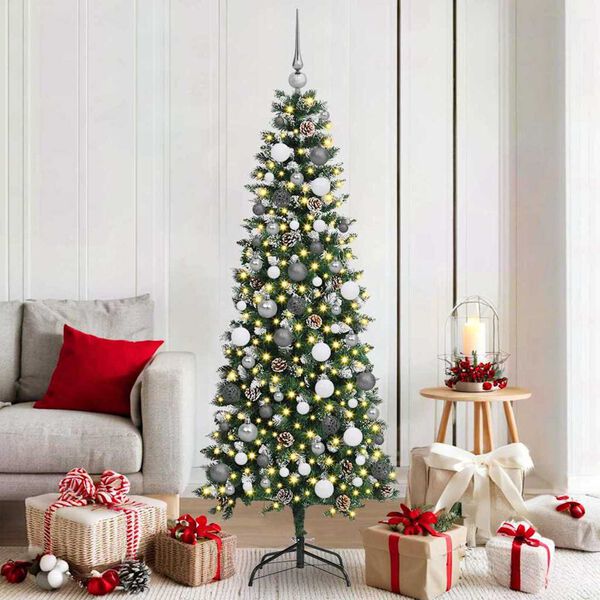 vidaXL Sapin de No&euml;l artificiel Vert 180 cm PVC, plastique et acier