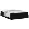 vidaXL Cadre de lit avec matelas avec matelas 2 pcs Noir tissu