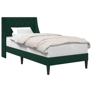 vidaXL Cadre de lit avec t&ecirc;te de lit Vert fonc&eacute; 80 x 200 cm Velours
