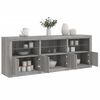 vidaXL Buffet avec lumi&egrave;res LED sonoma gris 181,5x37x67 cm