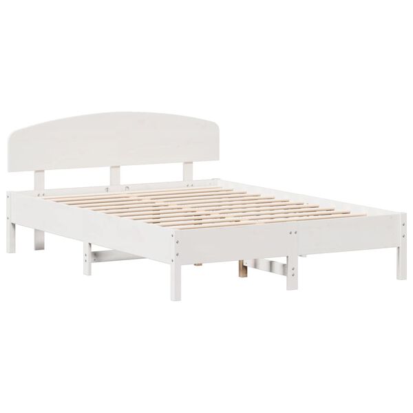 vidaXL Cadre de lit sans matelas blanc 150x200 cm bois de pin massif