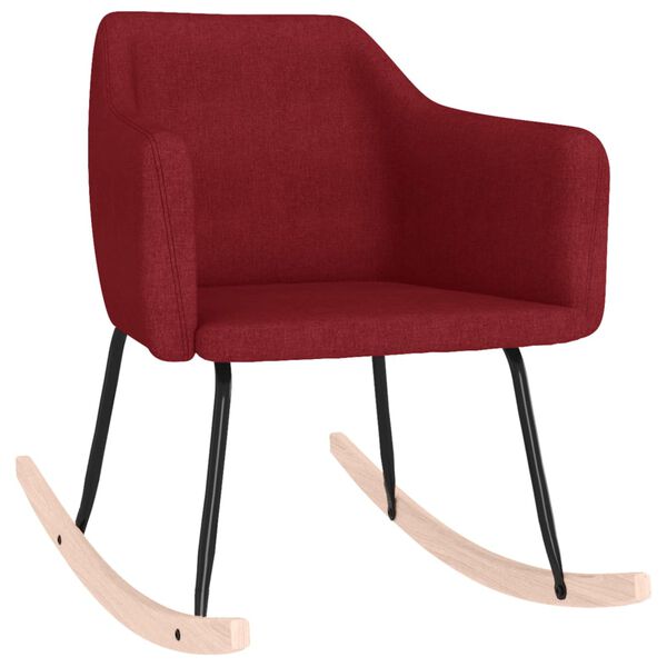 vidaXL Chaise &agrave; bascule Rouge bordeaux Tissu