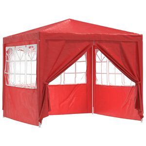 vidaXL Tente de f&ecirc;te Rouge 250 x 250 x 240 cm PE et acier