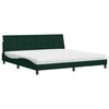 vidaXL Lit avec matelas Hanko vert fonc&eacute; 200x200 cm velours
