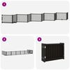vidaXL Barri&egrave;re pour chien porte pliable 10panneaux noir bois peuplier