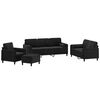 vidaXL Ensemble de canap&eacute;s 4 pcs coussins d&eacute;coratifs et coussins Noir