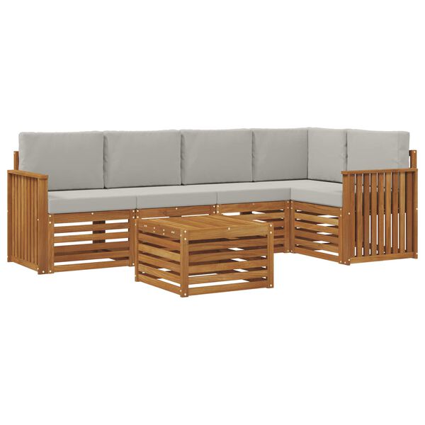 vidaXL Ensembles de canap&eacute;s avec coussin 6 pcs Gris Naturel et Clair