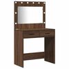 vidaXL Table de Toilette avec tiroir 2 pcs Marron 78.5 x 41 x 135 cm