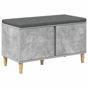 vidaXL Banc d'entr&eacute;e avec coussin Gris B&eacute;ton 80 x 38 x 46 cm