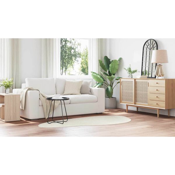 vidaXL Tapis HUARTE Crème 100 x 200 cm Polyester