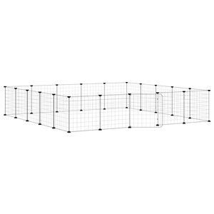 vidaXL Cage animaux de compagnie &agrave; 20 panneaux et porte Noir 175x175x35 cm