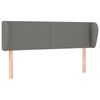 vidaXL T&ecirc;te de lit avec oreilles Gris fonc&eacute; 147x23x78/88 cm Tissu