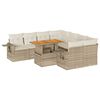 vidaXL Salon de jardin avec coussins 9 pcs beige r&eacute;sine tress&eacute;e