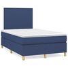vidaXL Sommier &agrave; lattes de lit avec matelas bleu 120x190 cm tissu