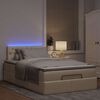 vidaXL Lit ottoman avec matelas et LED cr&egrave;me 120x190 cm tissu
