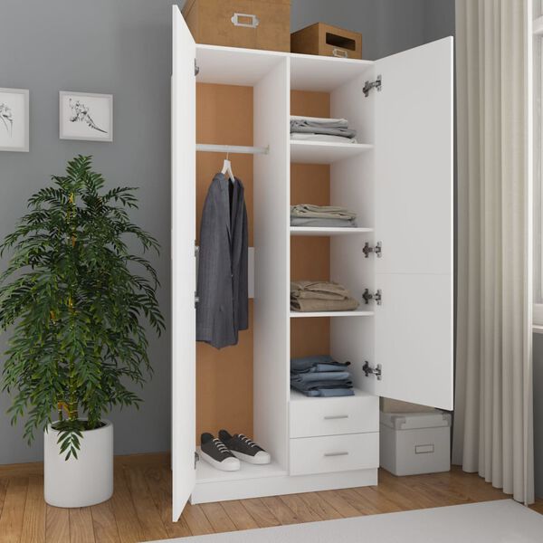 vidaXL Garde-robe Blanc 80x52x180 cm Bois d&rsquo;ing&eacute;nierie