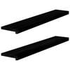 vidaXL Appuis de fen&ecirc;tre 2 pcs brun-noir bois de ch&ecirc;ne massif