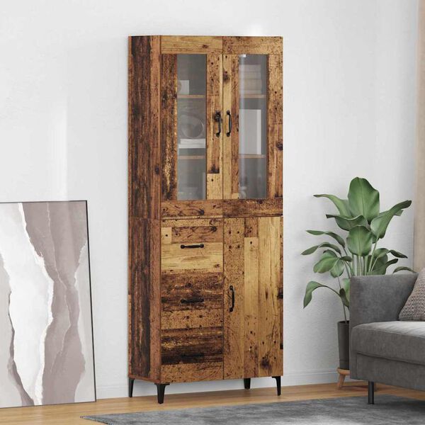 vidaXL Haut Armoire Bois Ancien 69,5 x 34 x 180 cm Bois d'ing&eacute;nierie