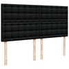 vidaXL Sommier &agrave; lattes de lit avec matelas Noir 200x200 cm Tissu