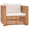 vidaXL Salon de jardin 7 pcs avec coussin cr&egrave;me Bois de teck solide