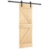 vidaXL Porte coulissante Naturel et noir 70 x 210 cm