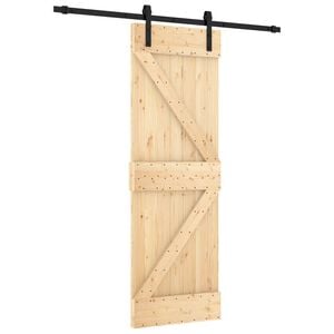 vidaXL Porte coulissante Naturel et noir 70 x 210 cm