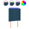 vidaXL T&ecirc;te de lit &agrave; LED Bleu fonc&eacute; 83x16x118/128 cm Velours