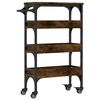 vidaXL Chariot de cuisine ch&ecirc;ne fum&eacute; 53x20x76 cm bois d'ing&eacute;nierie