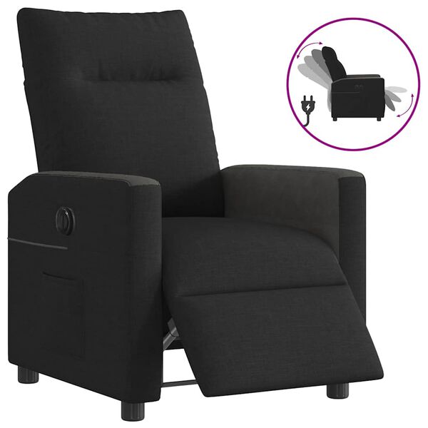 vidaXL Fauteuil inclinable &eacute;lectrique Noir Tissu
