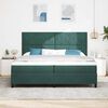 vidaXL Lit &agrave; ressorts avec matelas Vert fonc&eacute; 200 x 200 cm tissu