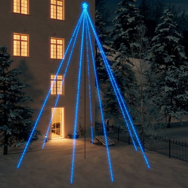 vidaXL Sapin de Noël à LED Int/Extérieur 1300 LED bleu 8 m