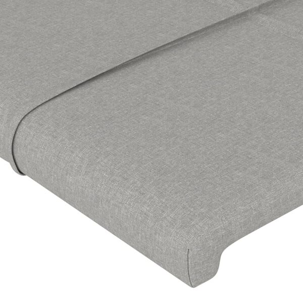 vidaXL T&ecirc;tes de lit Gris clair 180x5x78/88 cm Tissu